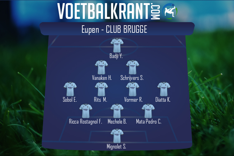 Opstelling Club Brugge | Eupen - Club Brugge (16/08/2020)