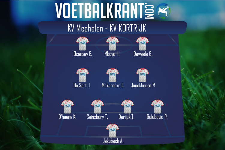 Opstelling KV Kortrijk | KV Mechelen - KV Kortrijk (17/10/2020)