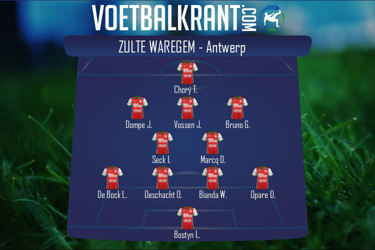 Opstelling Zulte Waregem | Zulte Waregem - Antwerp (18/10/2020)