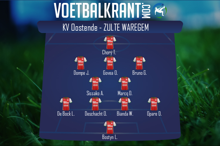 Opstelling Zulte Waregem | KV Oostende - Zulte Waregem (25/10/2020)