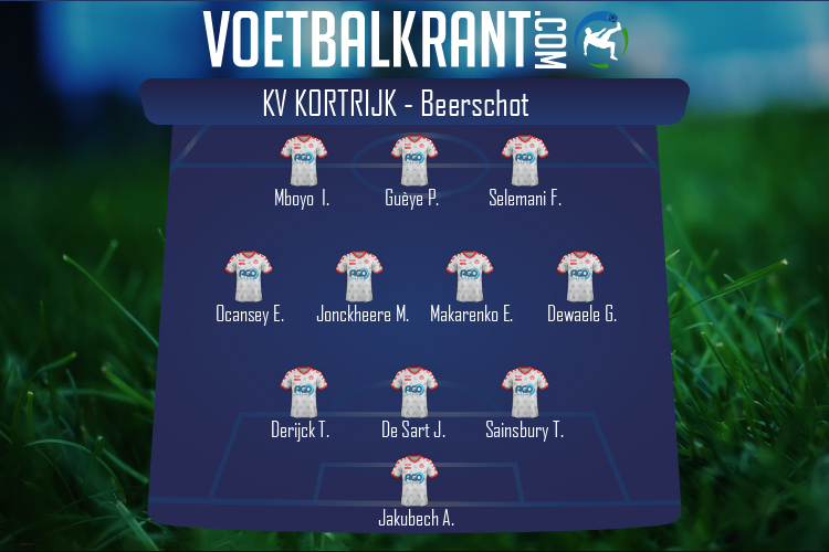 Opstelling KV Kortrijk | KV Kortrijk - K Beerschot VA (07/11/2020)