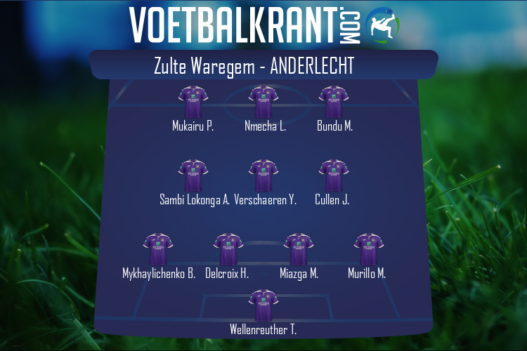 Opstelling Anderlecht | Zulte Waregem - Anderlecht (04/12/2020)