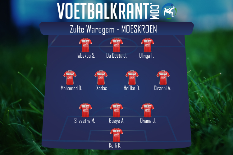 Opstelling Moeskroen | Zulte Waregem - Moeskroen (09/01/2021)