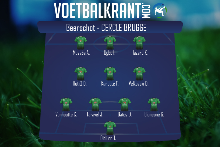 Opstelling Cercle Brugge | K Beerschot VA - Cercle Brugge (13/01/2021)