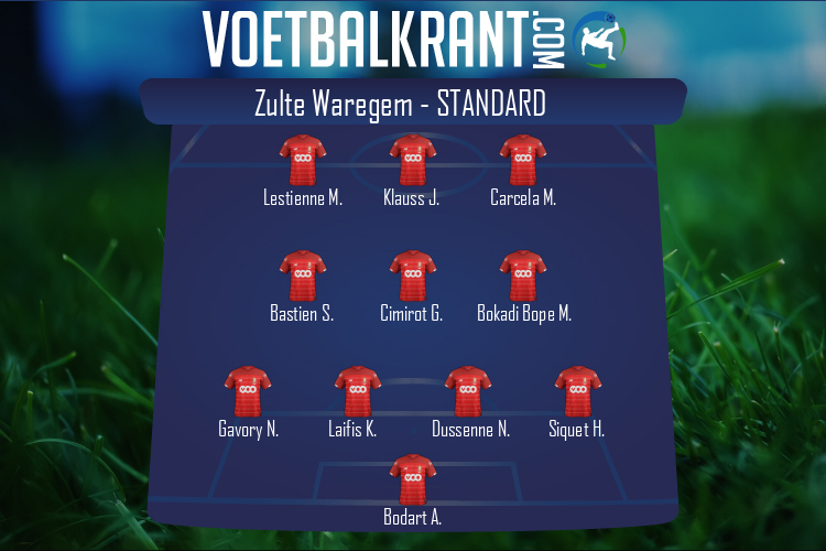 Opstelling Standard | Zulte Waregem - Standard (21/02/2021)
