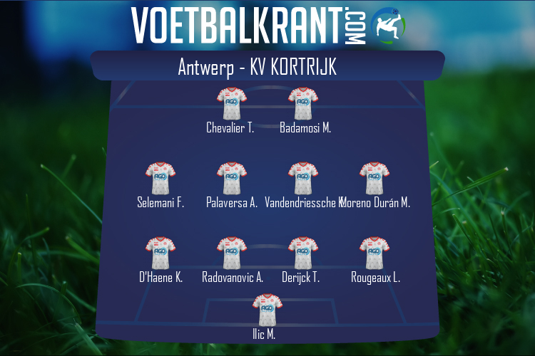 Opstelling KV Kortrijk | Antwerp - KV Kortrijk (01/08/2021)