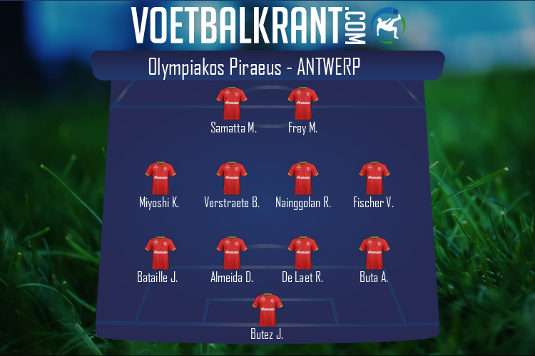 Opstelling Antwerp | Olympiakos Piraeus - Antwerp (16/09/2021)