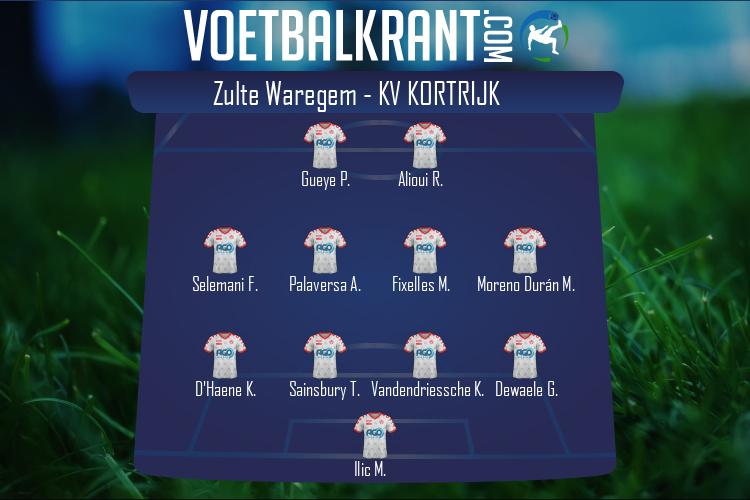 Opstelling KV Kortrijk | Zulte Waregem - KV Kortrijk (25/09/2021)