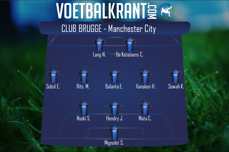 Opstelling Club Brugge | Club Brugge - Manchester City (19/10/2021)