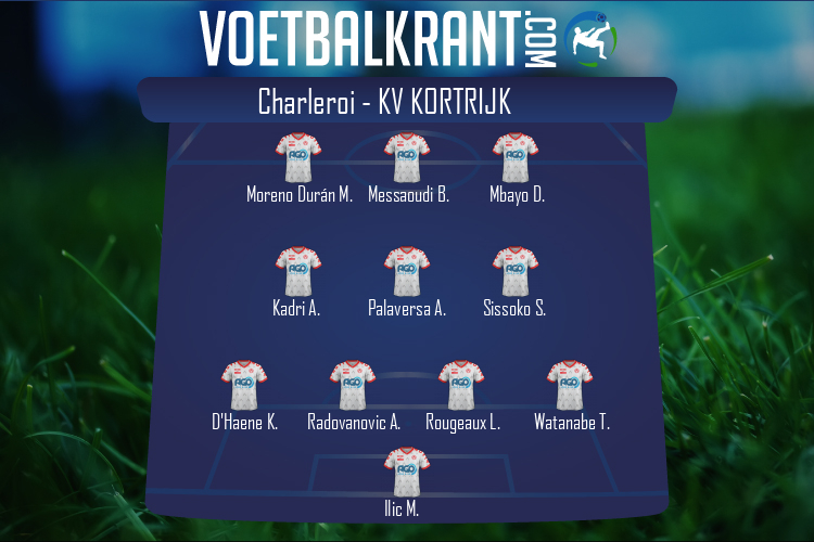 Opstelling KV Kortrijk | Charleroi - KV Kortrijk (25/01/2022)