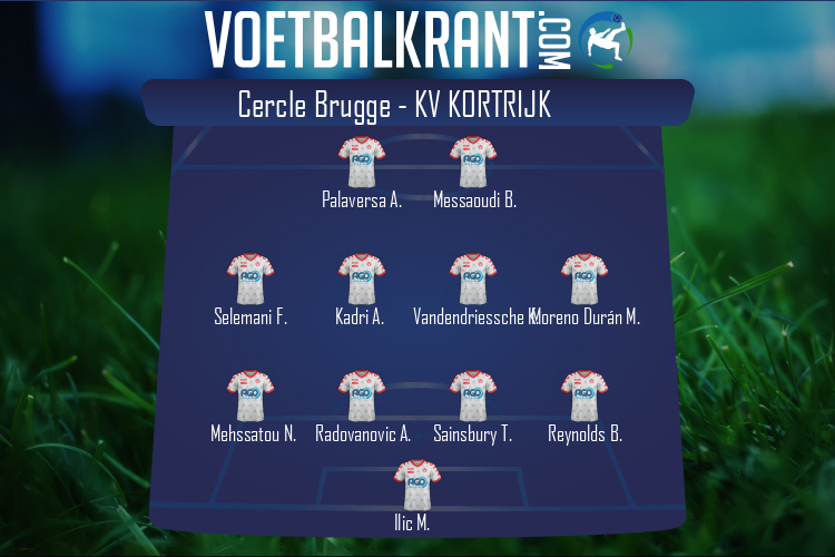 Opstelling KV Kortrijk | Cercle Brugge - KV Kortrijk (12/03/2022)