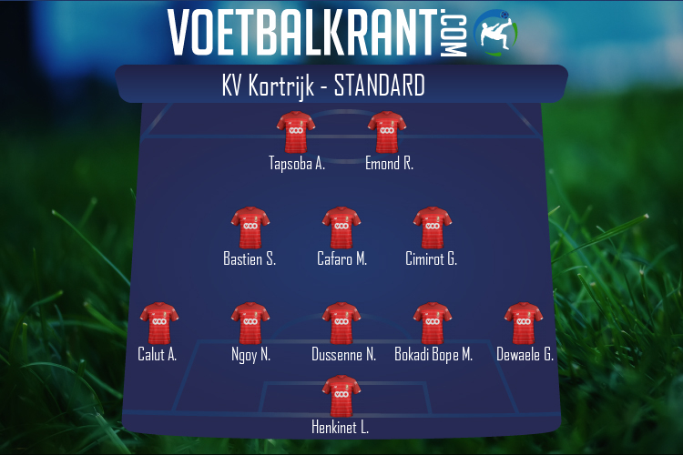 Opstelling Standard | KV Kortrijk - Standard (20/03/2022)