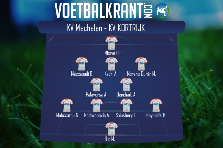 Opstelling KV Kortrijk | KV Mechelen - KV Kortrijk (02/04/2022)