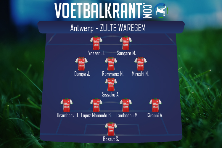 Opstelling Zulte Waregem | Antwerp - Zulte Waregem (31/07/2022)