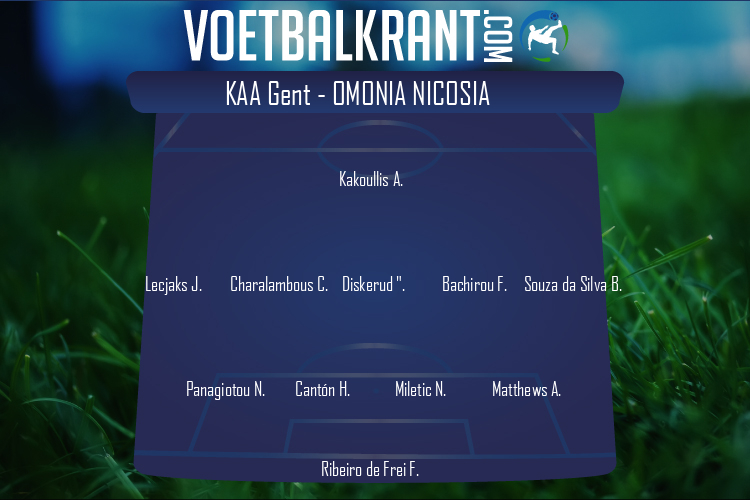 Opstelling Omonia Nicosia | KAA Gent - Omonia Nicosia (18/08/2022)