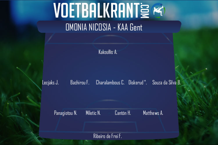 Opstelling Omonia Nicosia | Omonia Nicosia - KAA Gent (25/08/2022)