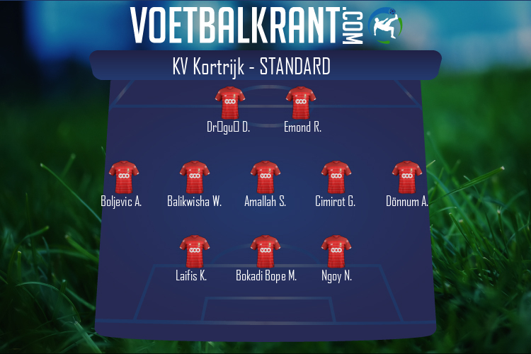Opstelling Standard | KV Kortrijk - Standard (28/08/2022)