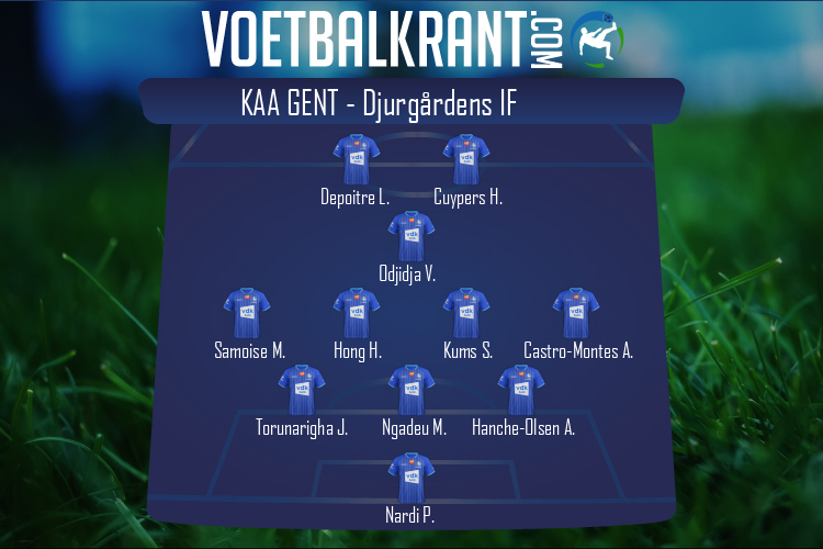 Opstelling KAA Gent | KAA Gent - Djurgårdens IF (06/10/2022)