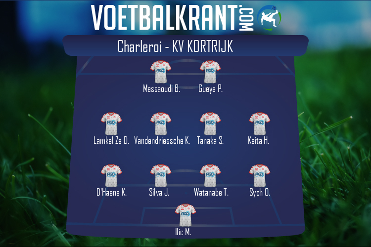Opstelling KV Kortrijk | Charleroi - KV Kortrijk (18/10/2022)
