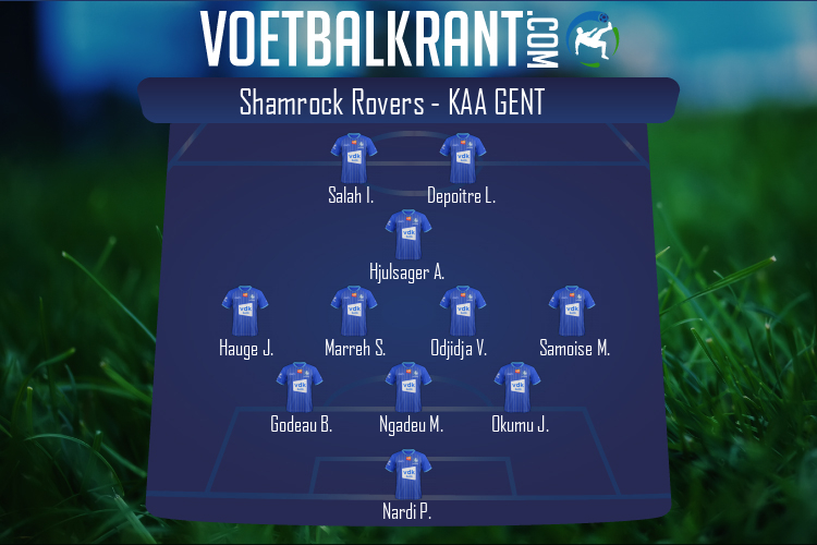 Opstelling KAA Gent | Shamrock Rovers - KAA Gent (27/10/2022)