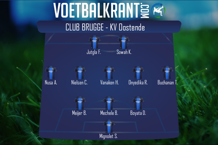 Opstelling Club Brugge | Club Brugge - KV Oostende (29/10/2022)