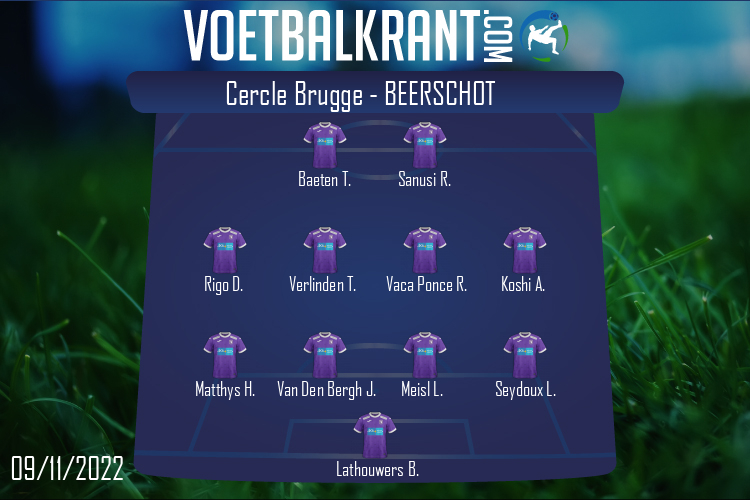 Opstelling K Beerschot VA | Cercle Brugge - K Beerschot VA (09/11/2022)