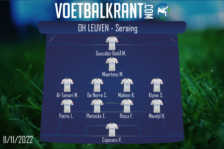 Opstelling OH Leuven | OH Leuven - Seraing (11/11/2022)