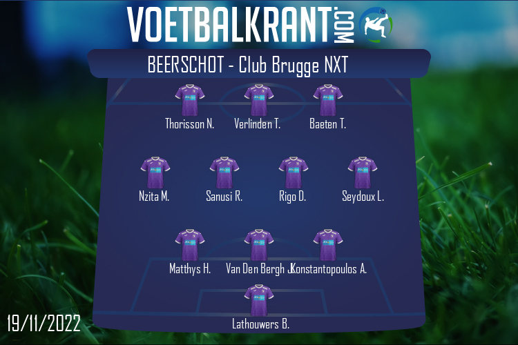 Opstelling K Beerschot VA | K Beerschot VA - Club Brugge NXT (19/11/2022)