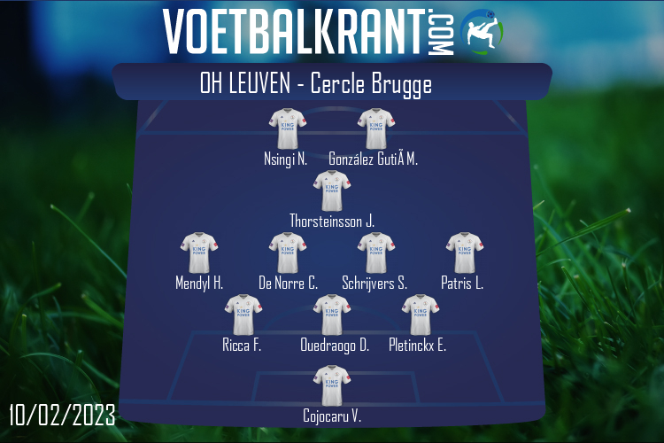 Opstelling OH Leuven | OH Leuven - Cercle Brugge (10/02/2023)