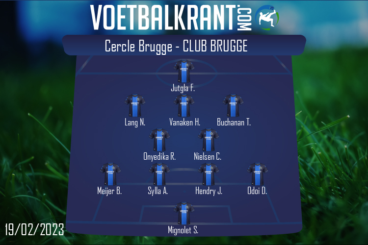 Opstelling Club Brugge | Cercle Brugge - Club Brugge (19/02/2023)