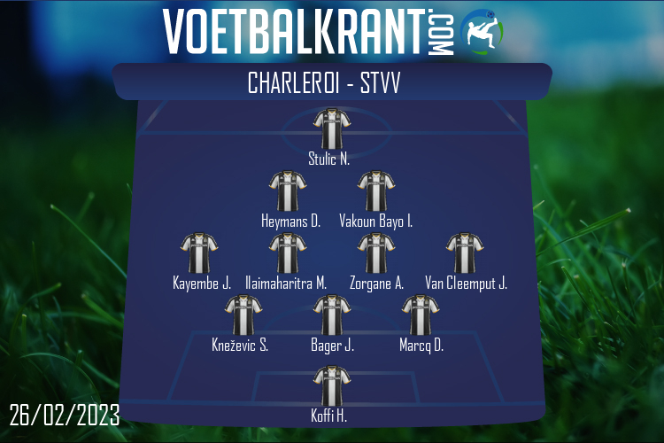 Opstelling Charleroi | Charleroi - STVV (26/02/2023)