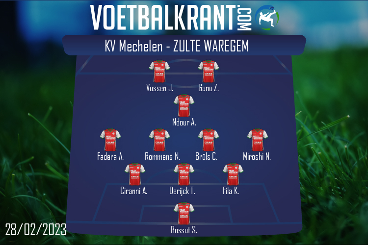Opstelling Zulte Waregem | KV Mechelen - Zulte Waregem (28/02/2023)