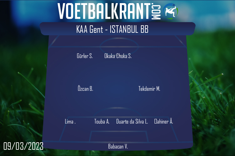 Opstelling Istanbul Basaksehir FK | KAA Gent - Istanbul Basaksehir FK (09/03/2023)