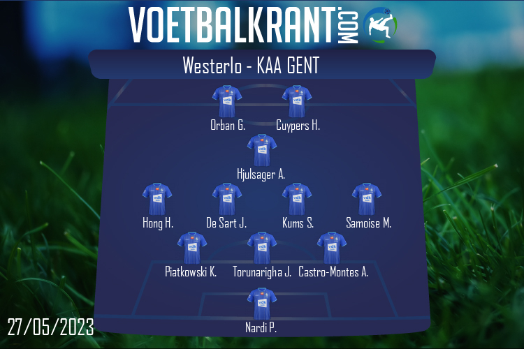 Opstelling KAA Gent | Westerlo - KAA Gent (27/05/2023)