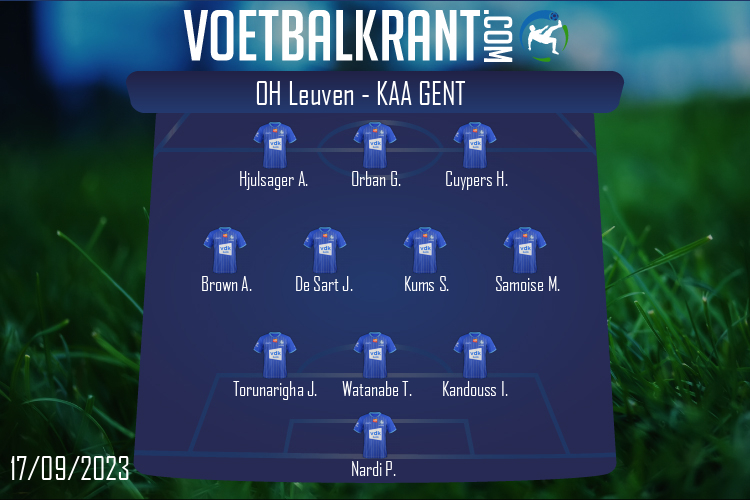 Opstelling KAA Gent | OH Leuven - KAA Gent (17/09/2023)