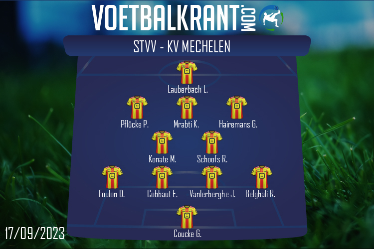 Opstelling KV Mechelen | STVV - KV Mechelen (17/09/2023)
