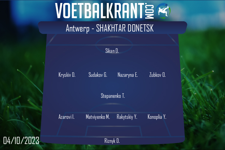 Opstelling Shakhtar Donetsk | Antwerp - Shakhtar Donetsk (04/10/2023)