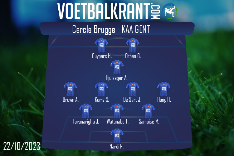 Opstelling KAA Gent | Cercle Brugge - KAA Gent (22/10/2023)