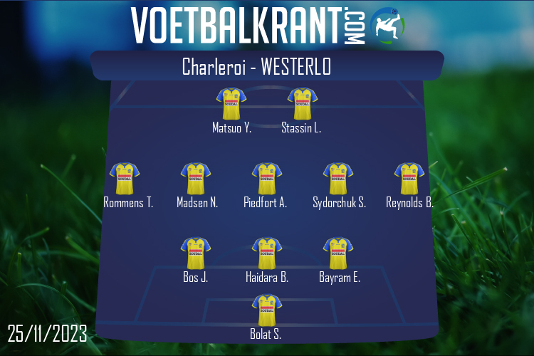 Opstelling Westerlo | Charleroi - Westerlo (25/11/2023)
