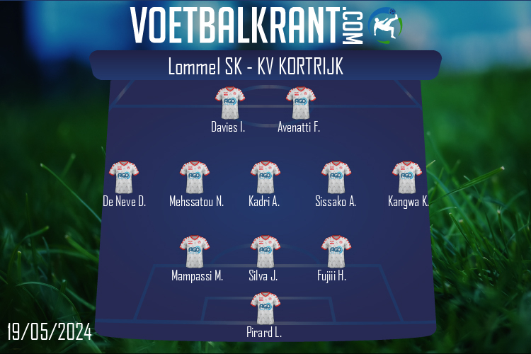 Opstelling KV Kortrijk | Lommel SK - KV Kortrijk (19/05/2024)