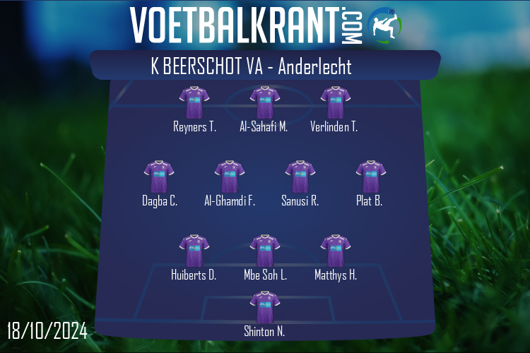 Opstelling K Beerschot VA | K Beerschot VA - Anderlecht (18/10/2024)