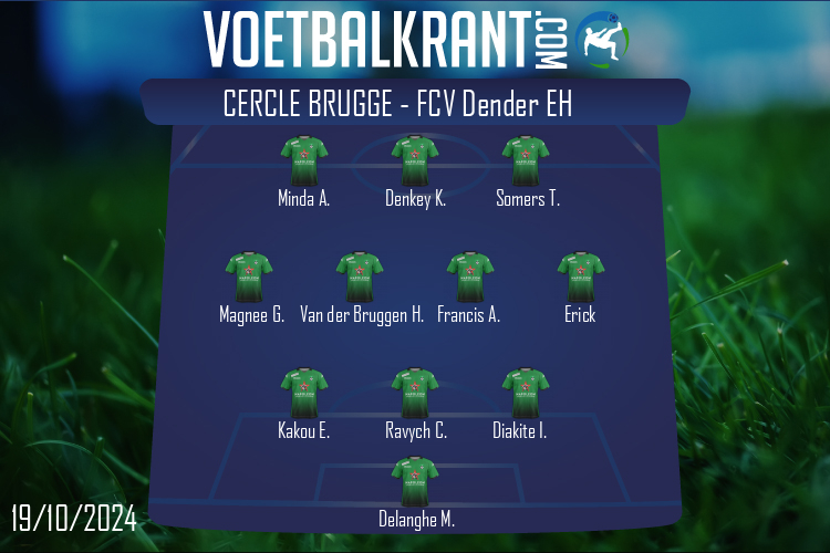 Opstelling Cercle Brugge | Cercle Brugge - FCV Dender EH (19/10/2024)