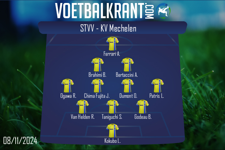 Opstelling STVV | STVV - KV Mechelen (08/11/2024)
