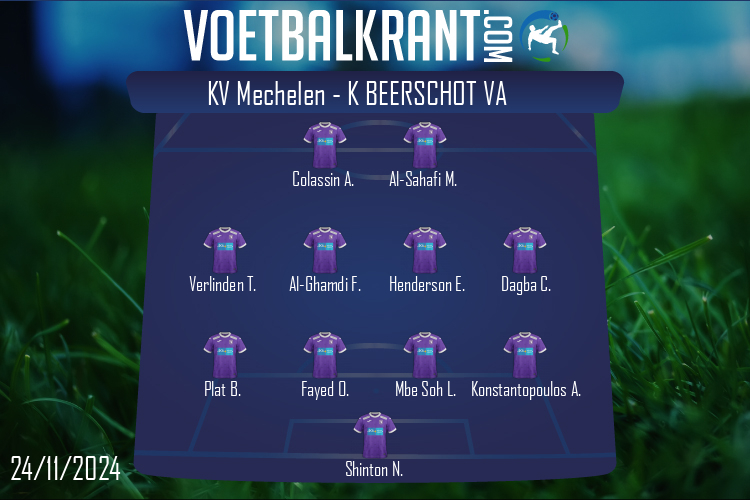 Opstelling K Beerschot VA | KV Mechelen - K Beerschot VA (24/11/2024)