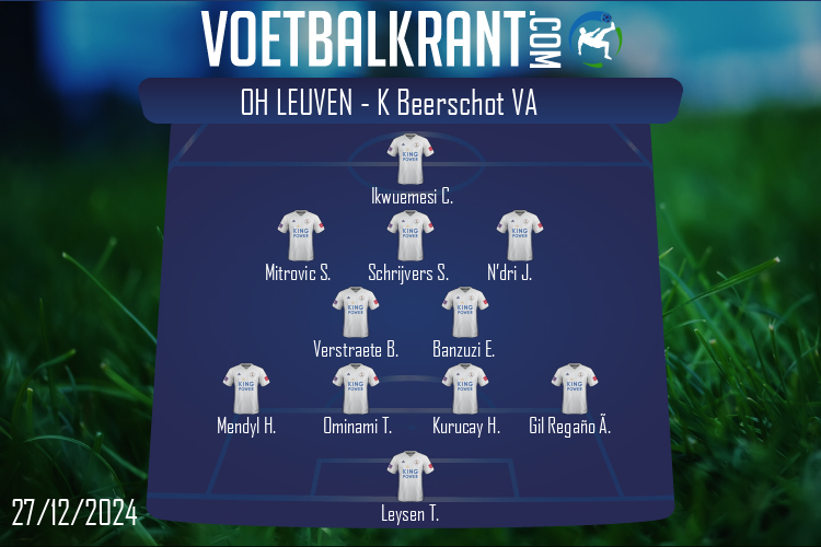 Opstelling OH Leuven | OH Leuven - K Beerschot VA (27/12/2024)