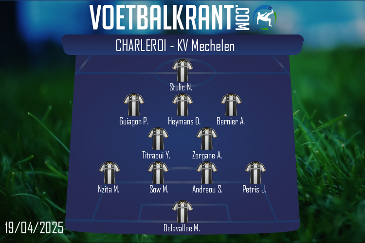 Opstelling Charleroi | Charleroi - KV Mechelen (19/04/2025)