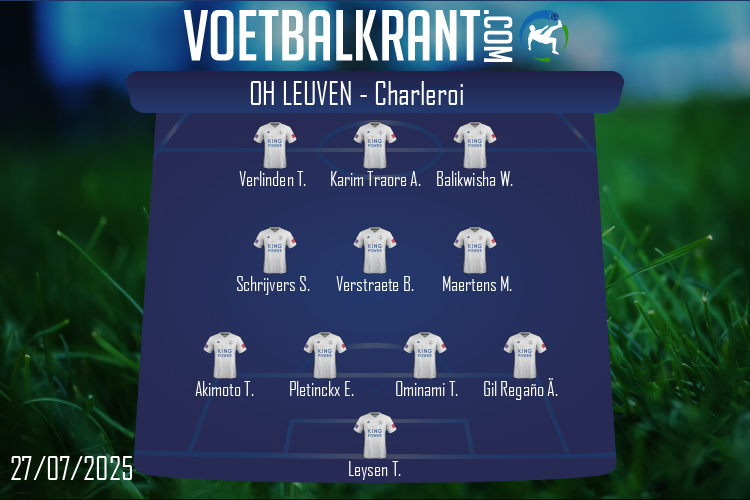 Opstelling OH Leuven | OH Leuven - Charleroi (27/07/2025)
