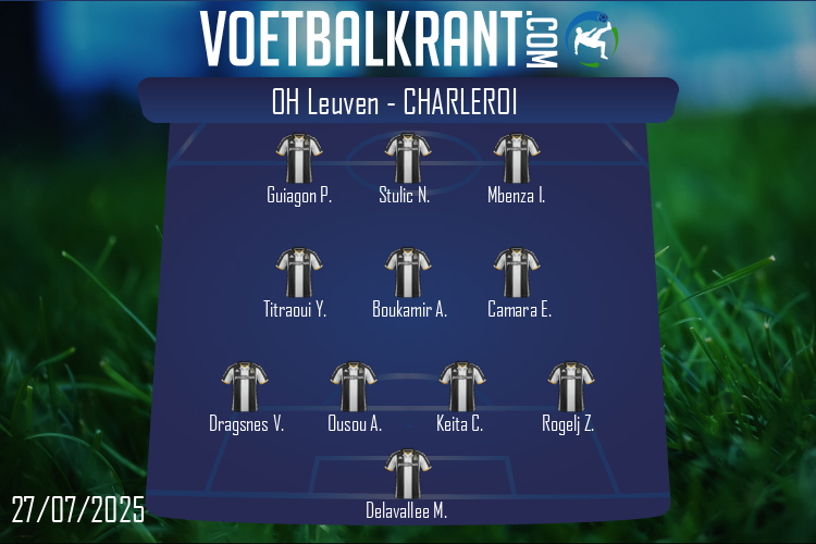 Opstelling Charleroi | OH Leuven - Charleroi (27/07/2025)