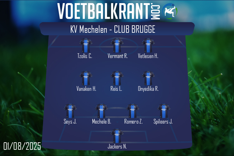 Opstelling KV Mechelen | KV Mechelen - Club Brugge (01/08/2025)