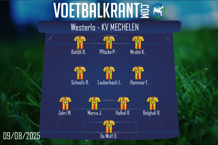 Opstelling KV Mechelen | Westerlo - KV Mechelen (09/08/2025)